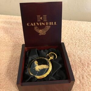 Men’s Calvin Hill Eagle Pocket Watch With Chain NIB